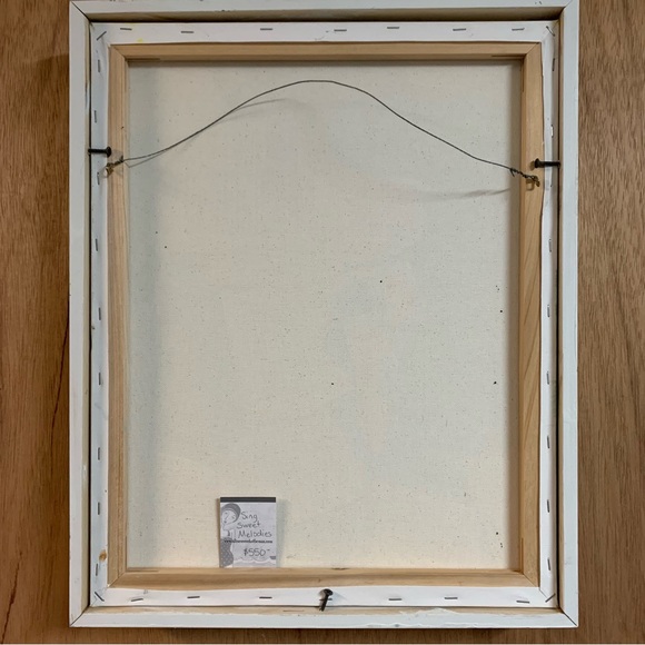 OOAK ART! ALLISON WEEKS THOMAS Sing Sweet Melodies ORIGINAL MIXED MEDIA PAINTING - Picture 7 of 8